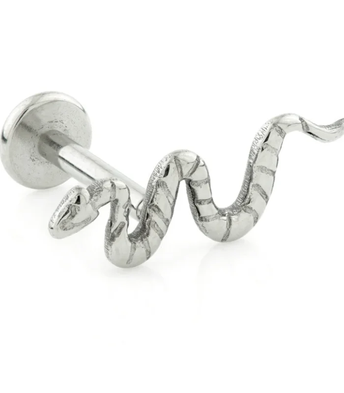 Ti Internal Thread Labret with Snake Top