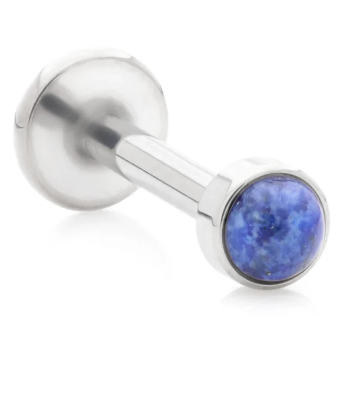 Ti Internal Labret with Lapis Stone Bezel Attachment