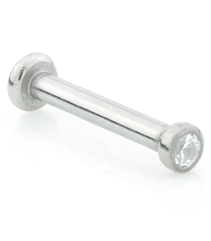 Threadless Ti Micro Small Base Labret with Pop In Gem Ball (1.2mm)