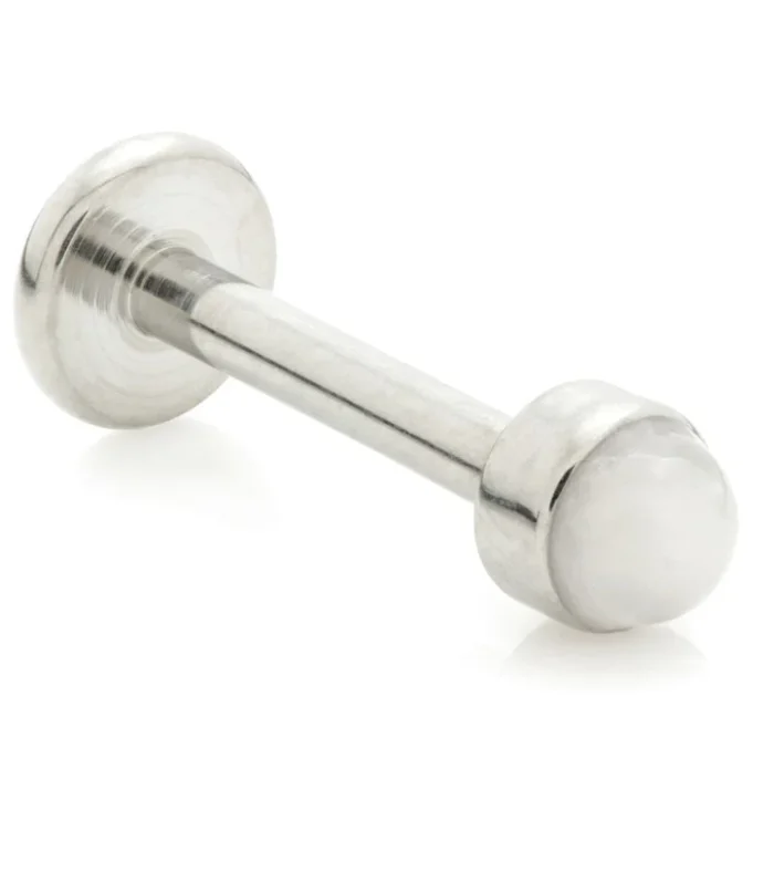 Ti Internal Labret with Rose Quartz Stone Bezel Attachment