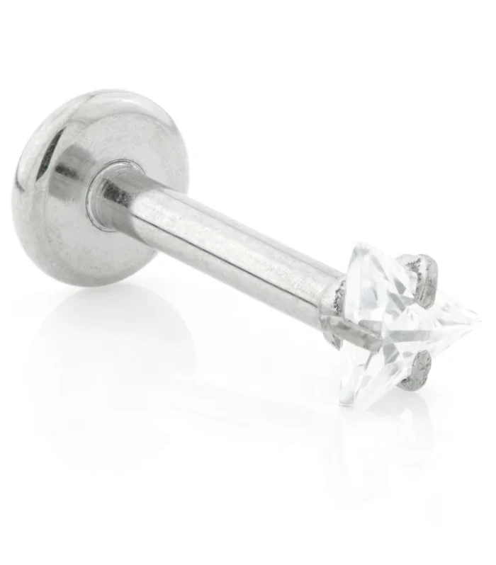 Internal Ti Micro Labret with Triangle Gem Attachment (1.2mm)