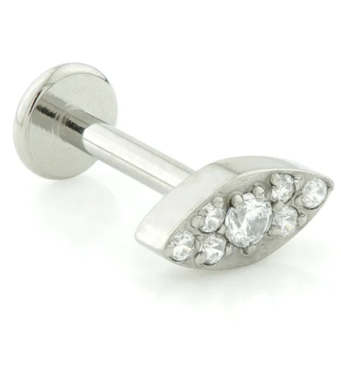 Internal Titanium Pave Marquise Top Labret