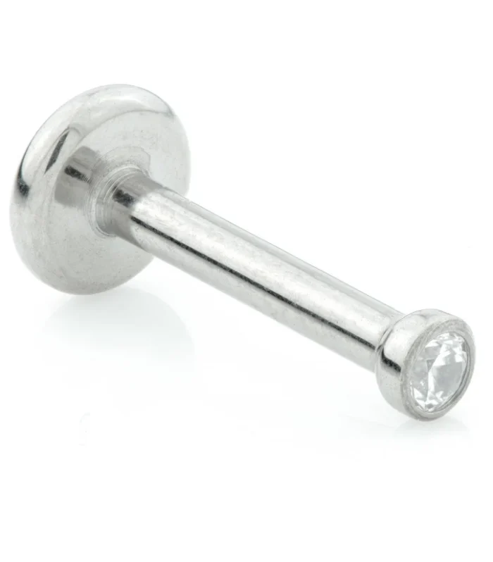 Internal Ti Micro Labret with Gem Disk (1.2mm)-6mm-cry