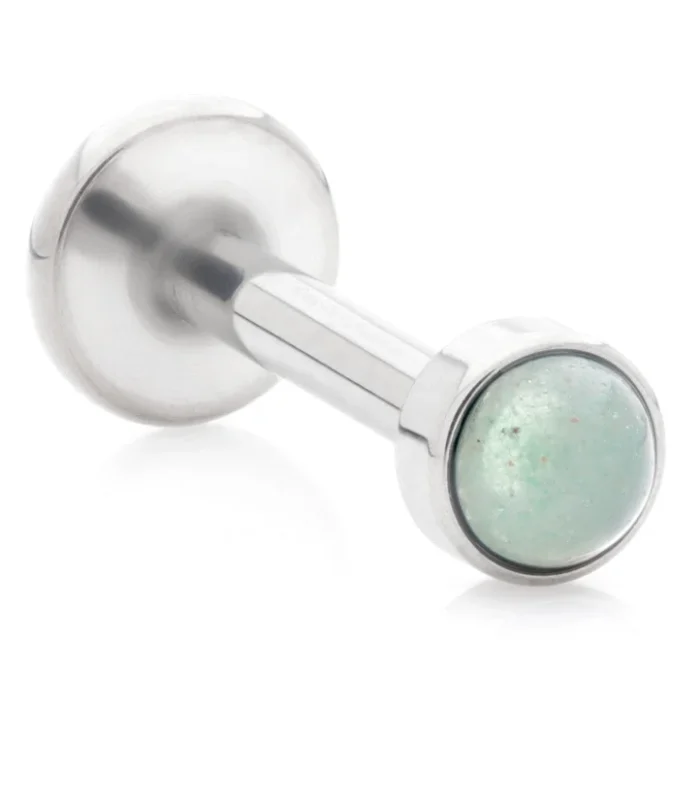 Ti Internal Labret with Jade Stone Bezel Attachment