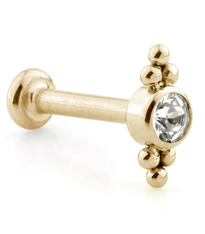 Ti Couture Internal Rose Gold Ti Labrets Gem Cluster 3mm Base