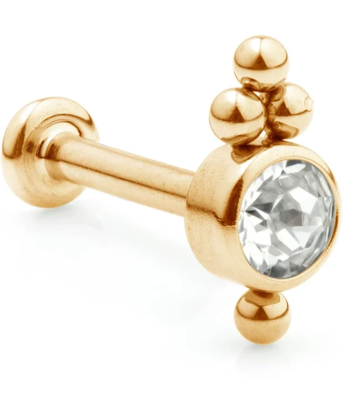 Ti Couture Internal Rose Gold Labrets Gem Cluster 3mm Base