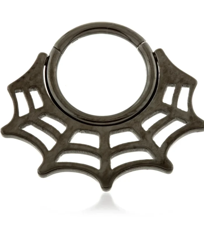 Evil Black Ti Couture Web Hinged Ring