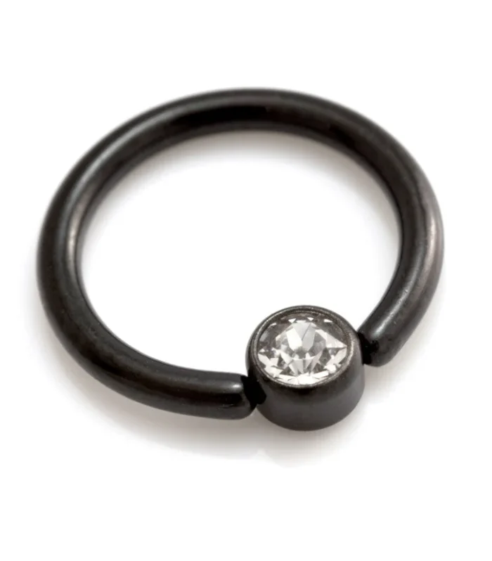 Evil Black Titanium BCR with Flat Gem Disk