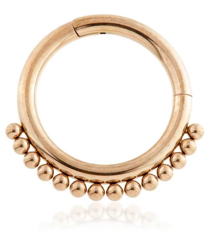 Rose Gold Micro Ti Hinged Ball Ring 1.2mm