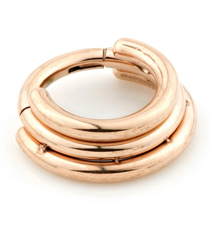 Rose Gold PVD Ti Graduated Hinged Micro Ring
