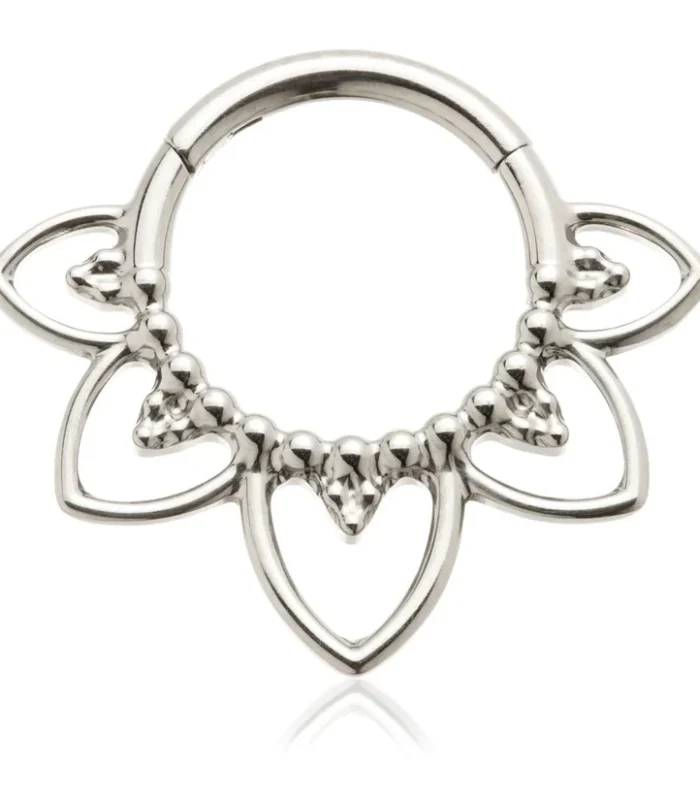 Ti Couture Beaded Petal Hinged Ring