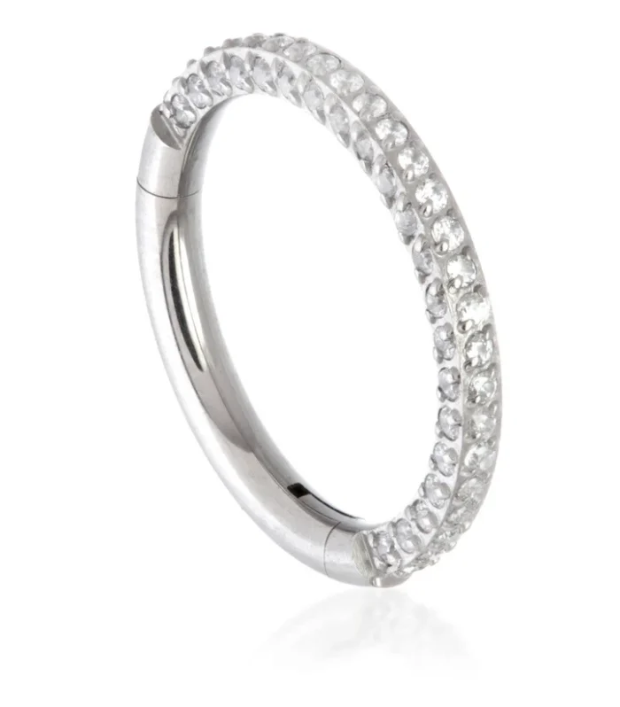 Ti Couture Double Facing Pavé Jewelled Hinged Ring