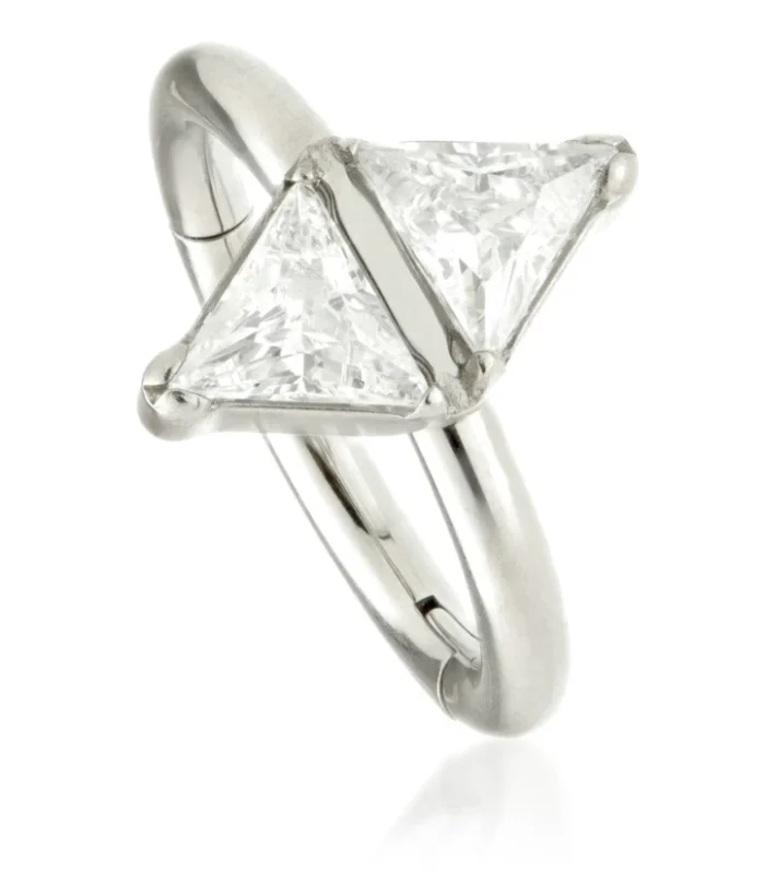 Ti Couture Double Trillian Cut Hinged Ring