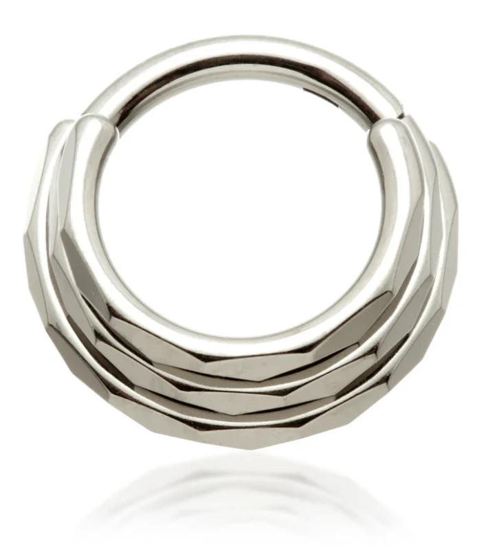 Ti Couture Flat 3 Band Graduated Hinged Ring