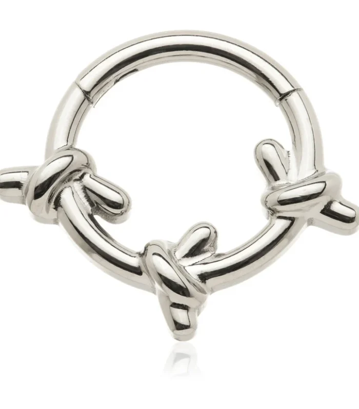 Ti Couture Forward Facing Barbed Wire Hinge Ring