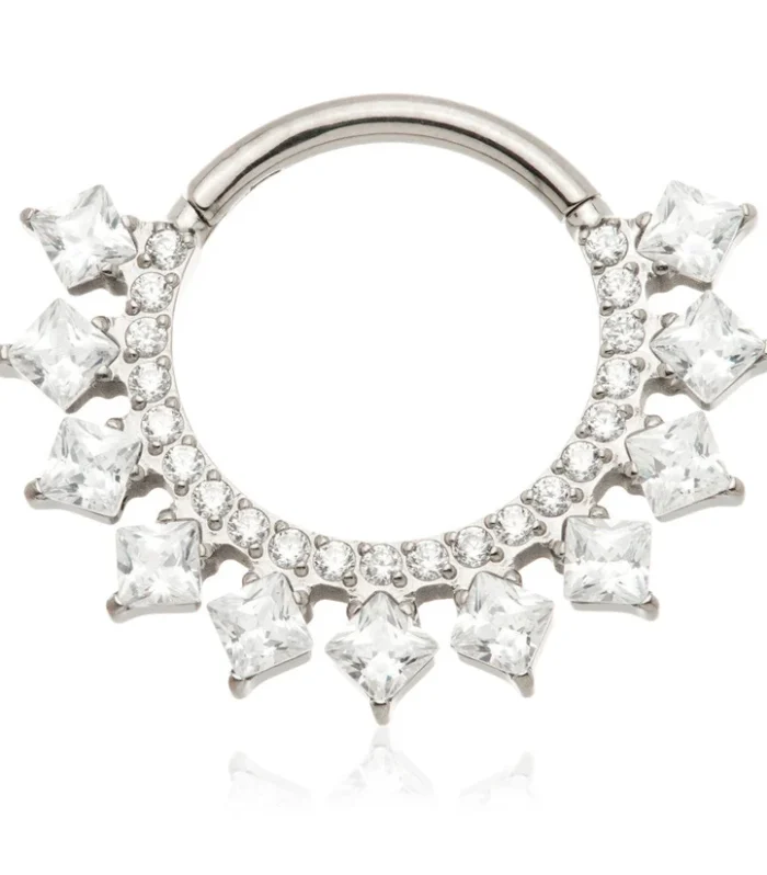 Ti Couture Forward Facing Diamond Jewelled Hinged Ring