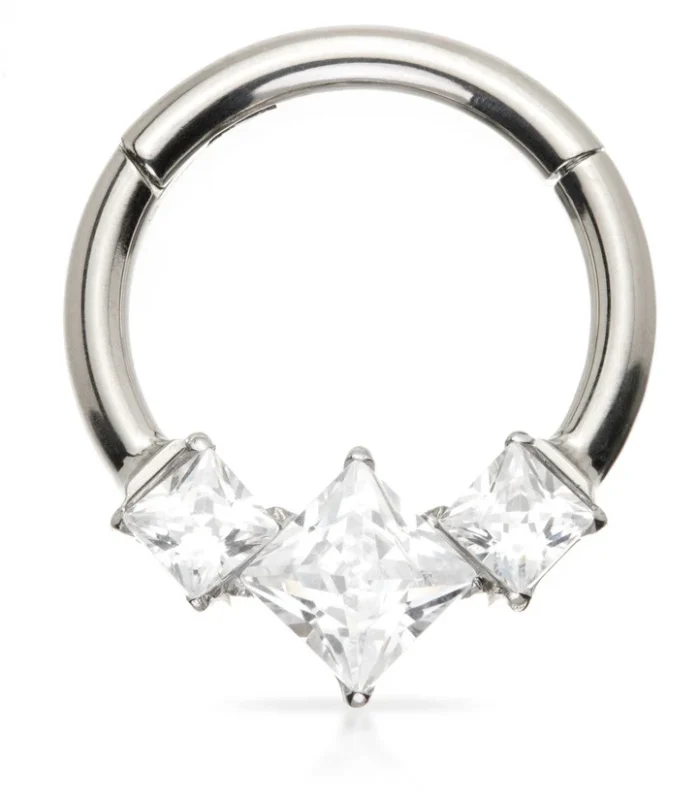 Ti Couture Forward Facing Multi Square Hinged Ring