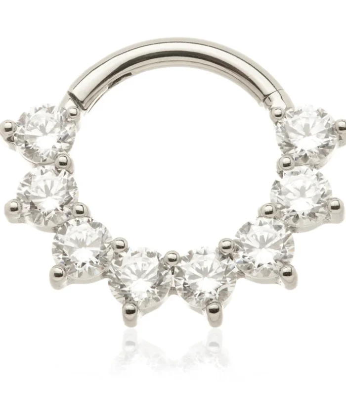 Ti Couture Forward Facing Round Gem Hinge Ring