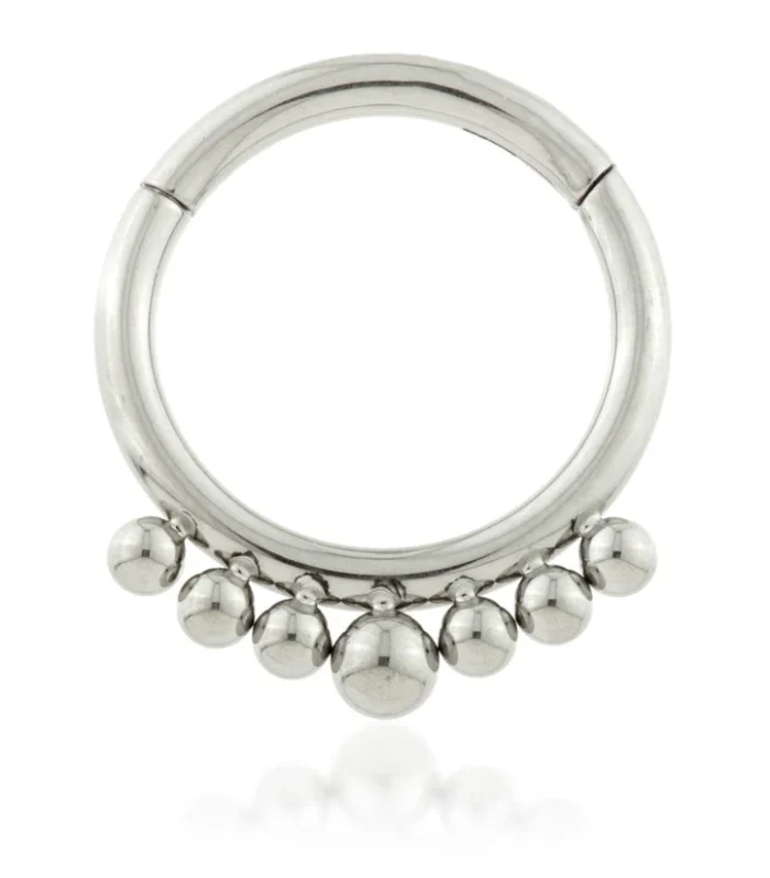 Ti Couture Front Mini Ball Hinged Daith Ring