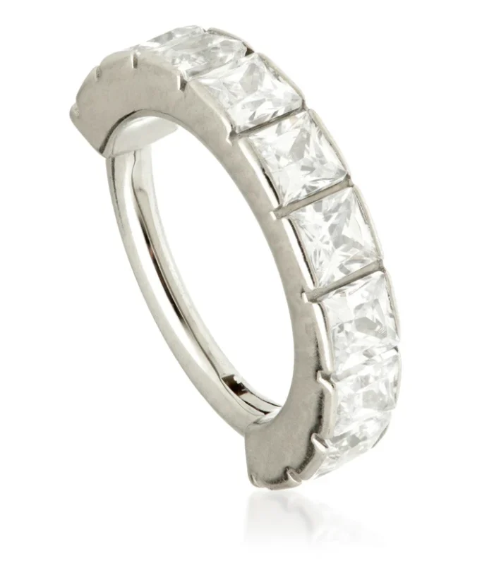 Ti Couture Jewelled Square Cut Hinged Ring