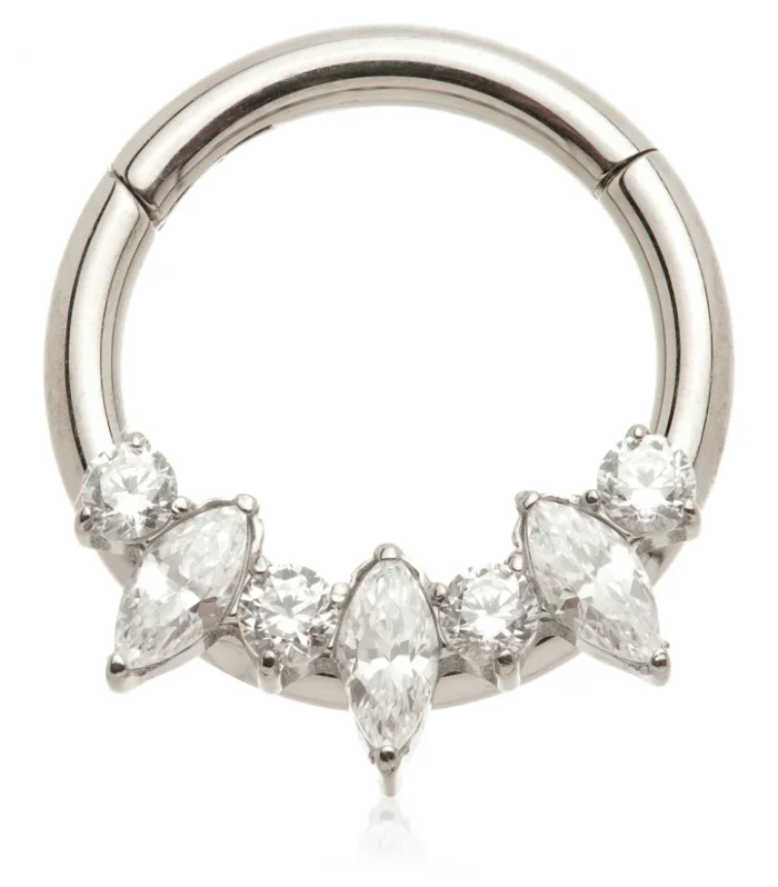 Ti Couture Marquise & Round Gem Hinge Ring