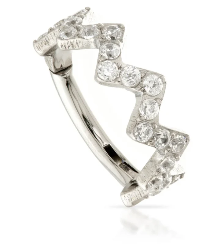 Ti Couture Pave Zig-Zag Hinged Ring