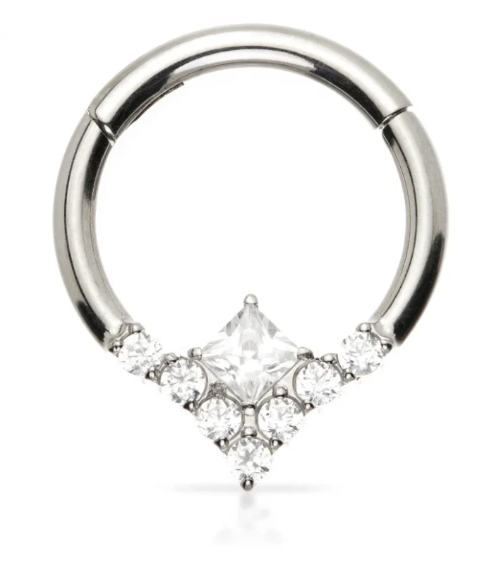 Ti Couture Princess Cut Gem Hinged Ring