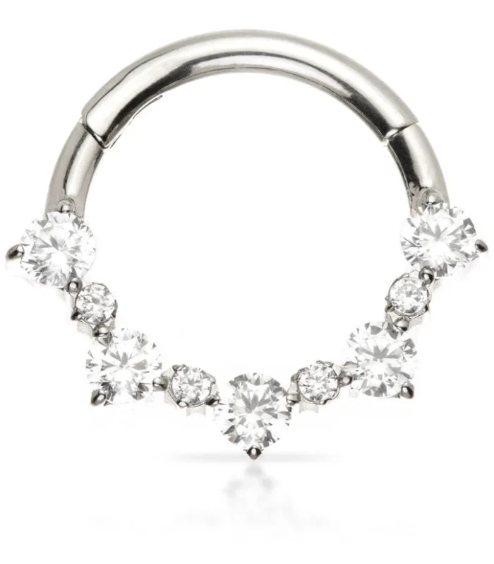 Ti Couture Prong Set Gem Forward Facing Hinged Ring