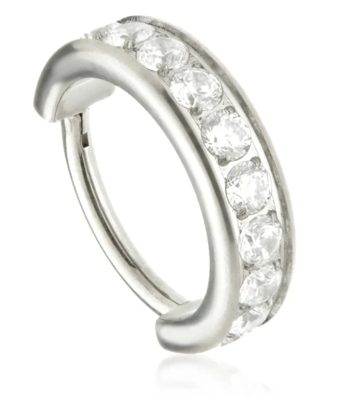 Ti Couture Thick Jewelled Pavé Hinged Ring