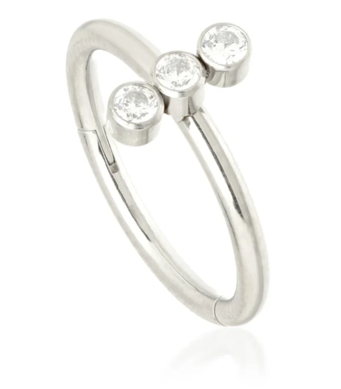 Ti Couture Triple Blaze Set Hinged Ring