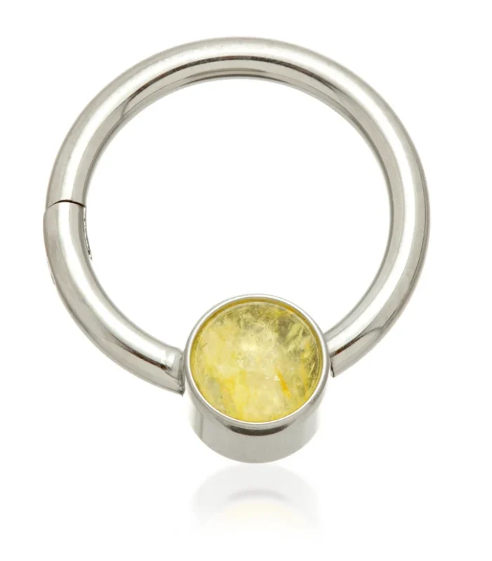 Ti Hinged Segment Ring with Citrine Stone Disk