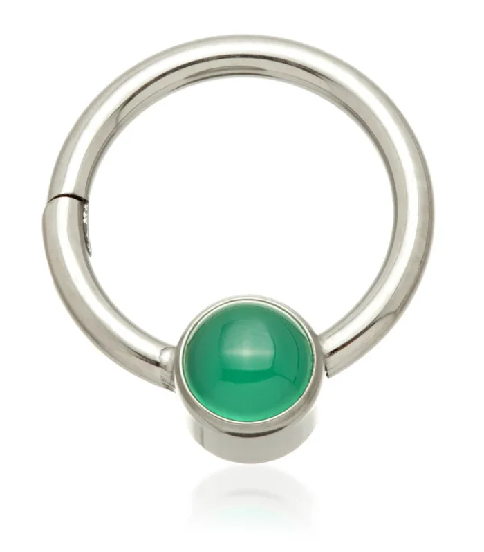 Ti Hinged Segment Ring with Jade Stone Disk