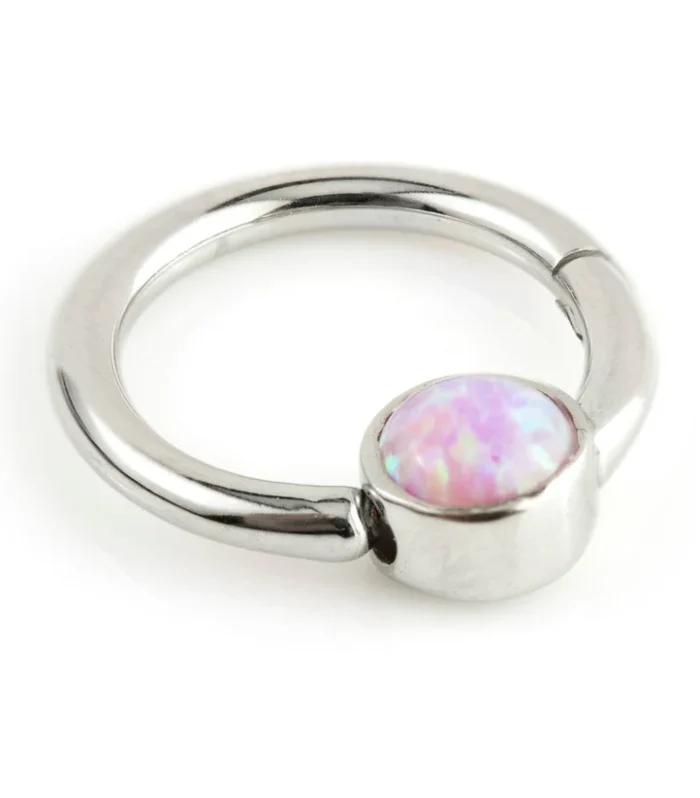 Titanium Opal Hinge Segment Ring