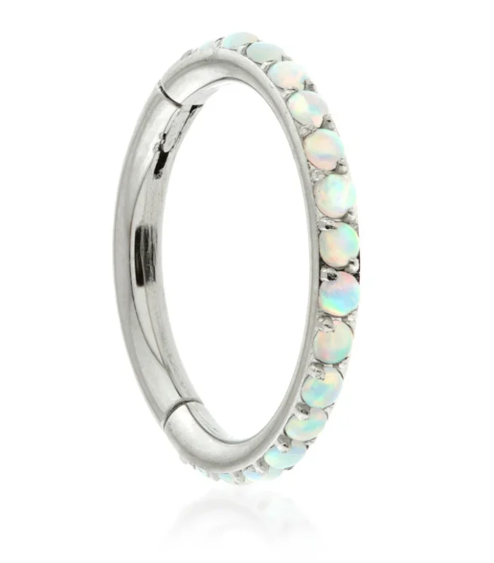 Ti Couture Full Pavé Opal Gems Hinged Ring
