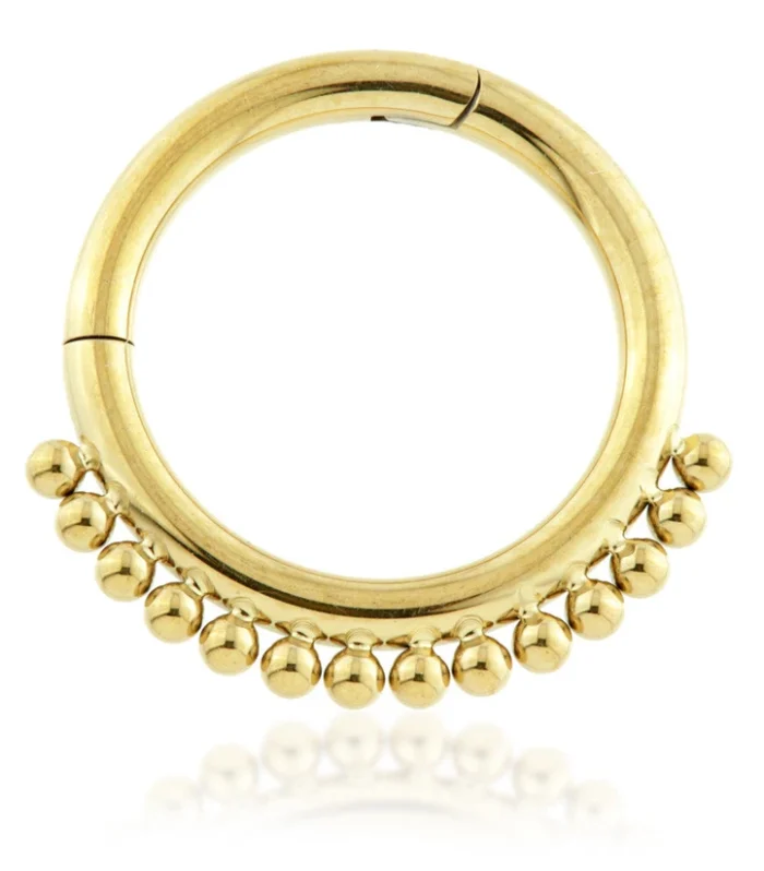 Zircon Gold Micro Ti Hinged Ball Ring 1.2mm