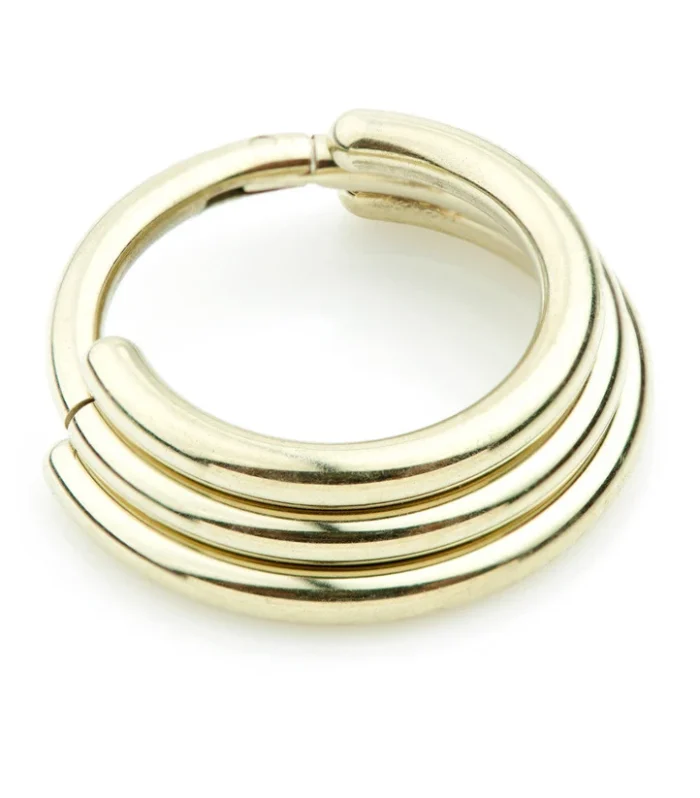 Zircon Gold PVD Ti Graduated Hinged Micro Ring