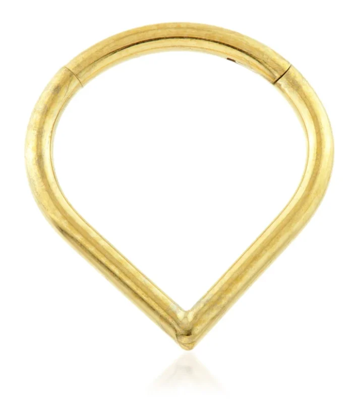 Zircon Gold Ti Wishbone Hinged Ring