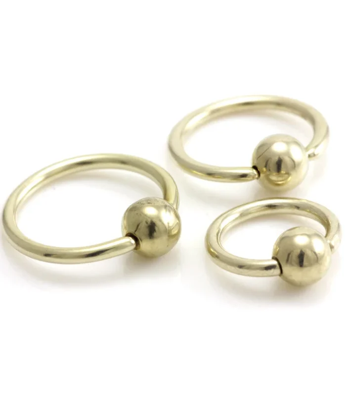 Zircon PVD Gold Ti Micro BCR with Titanium Ball