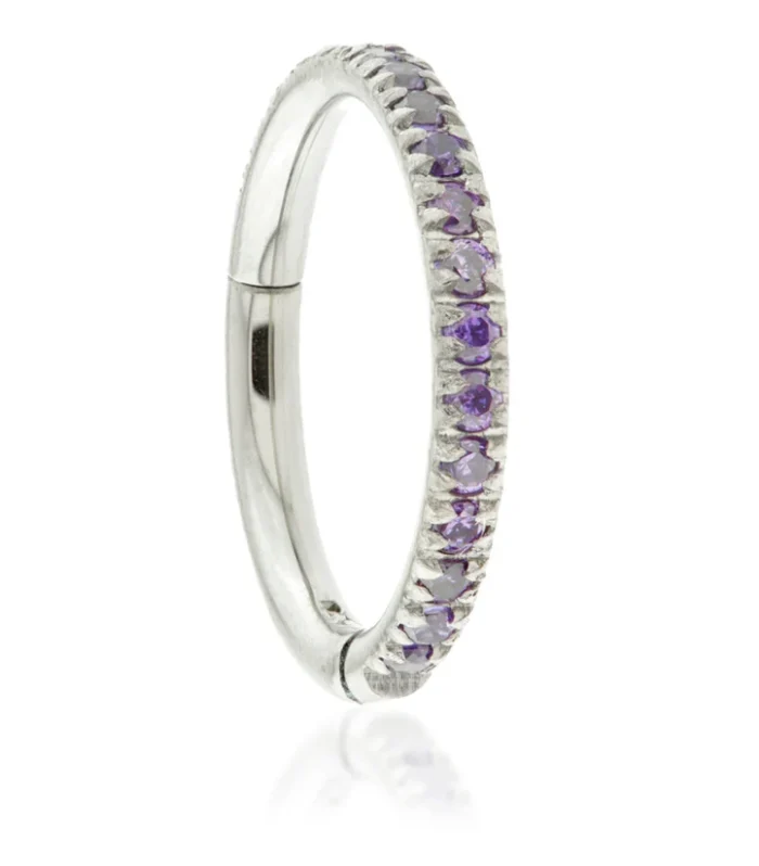 Ti Couture Full Pavé Gems Hinged Ring - 1.2mm