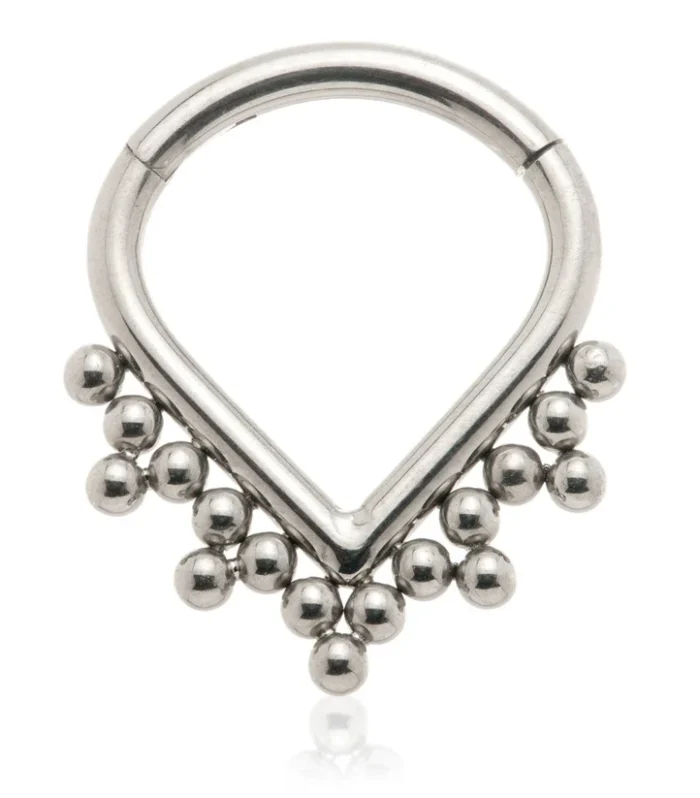 Ti Couture Bead Cluster Hinge Ring