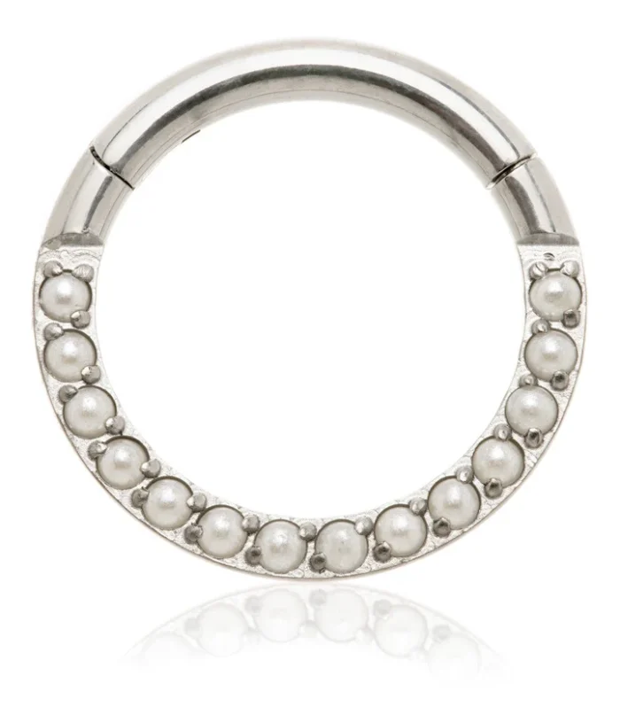 Ti Couture Front Facing Pearl Pave Hinged Ring