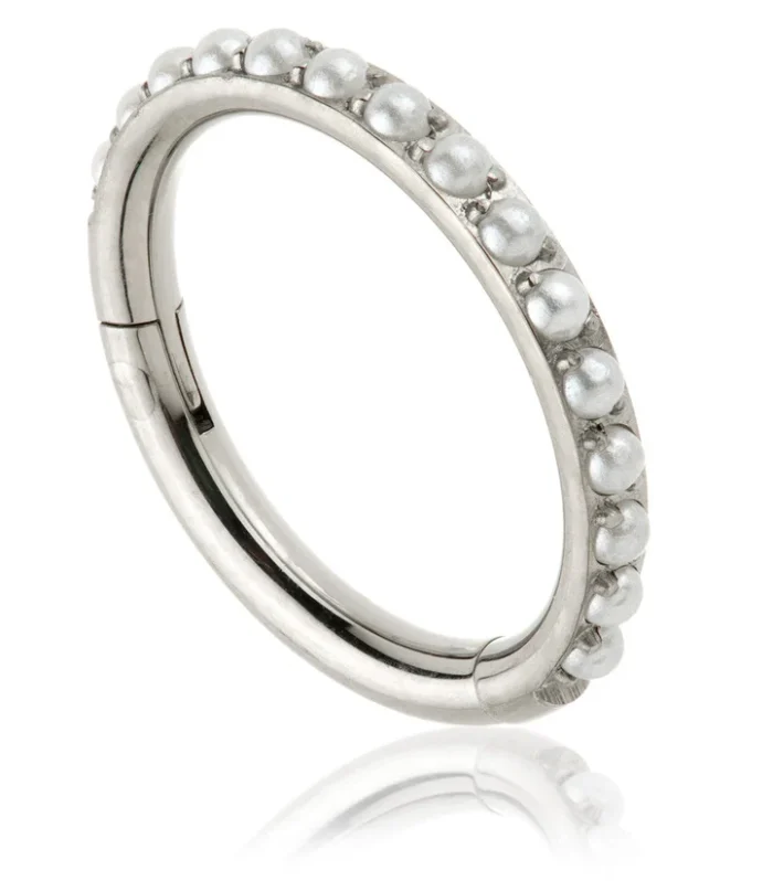 Ti Couture Full Pearl Pave Hinged Ring