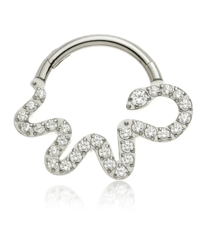 Ti Couture Jewelled Snake Hinge Ring