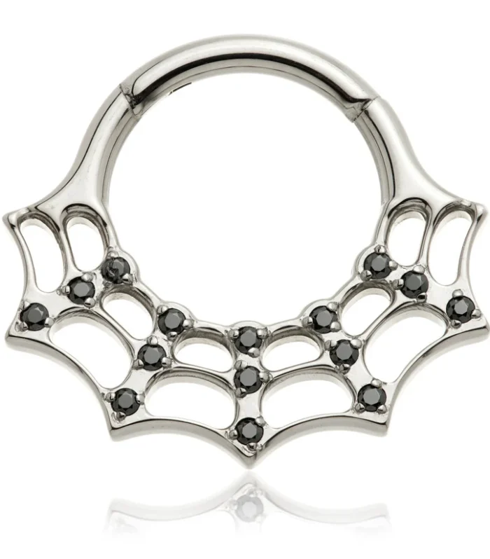 Ti Couture Jewelled Cobweb Hinge Ring