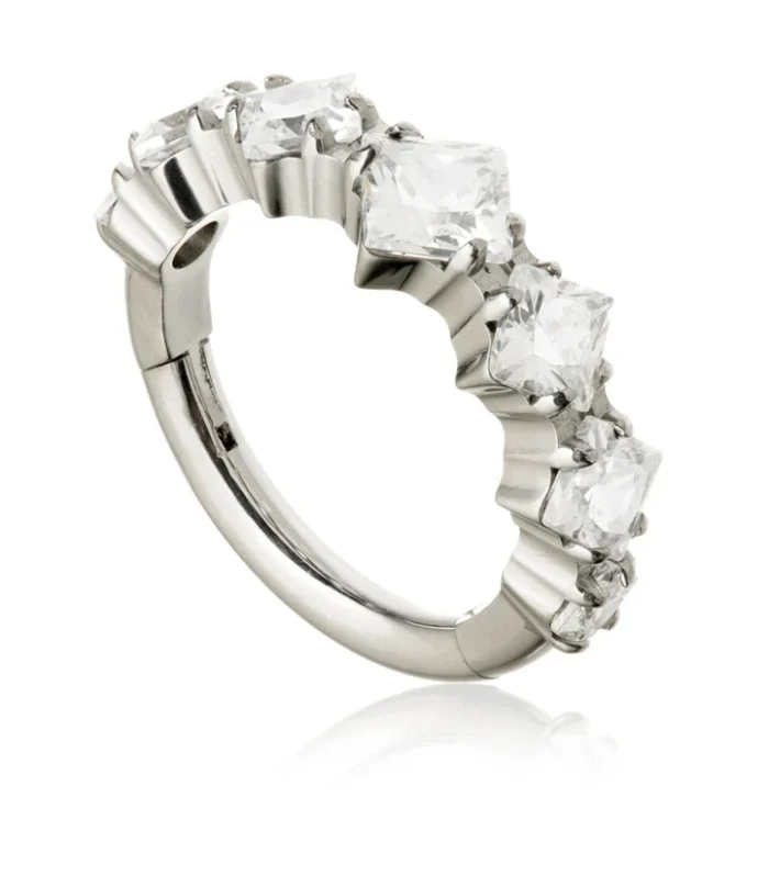 Ti Couture Jewelled Square Pavé Hinged Ring
