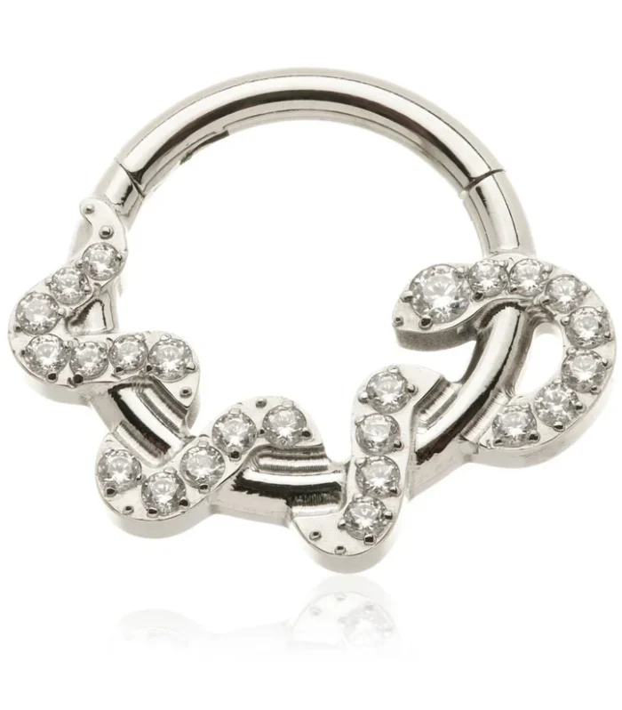 Ti Couture Coiled Gem Snake Hinge Ring
