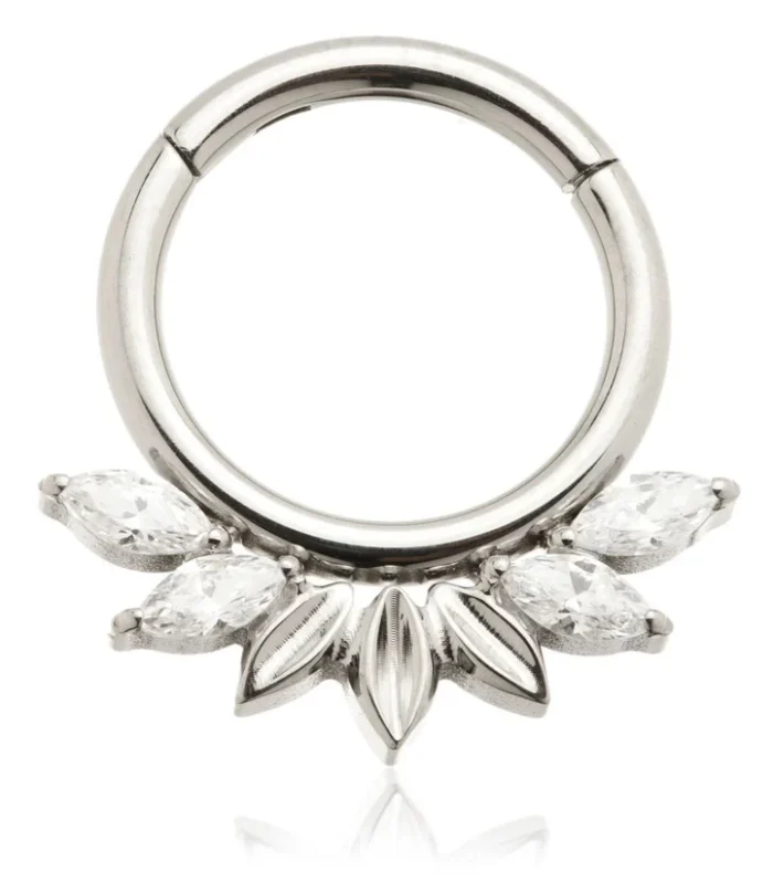 Ti Couture Marquise Fan Forward Facing Hinged Ring