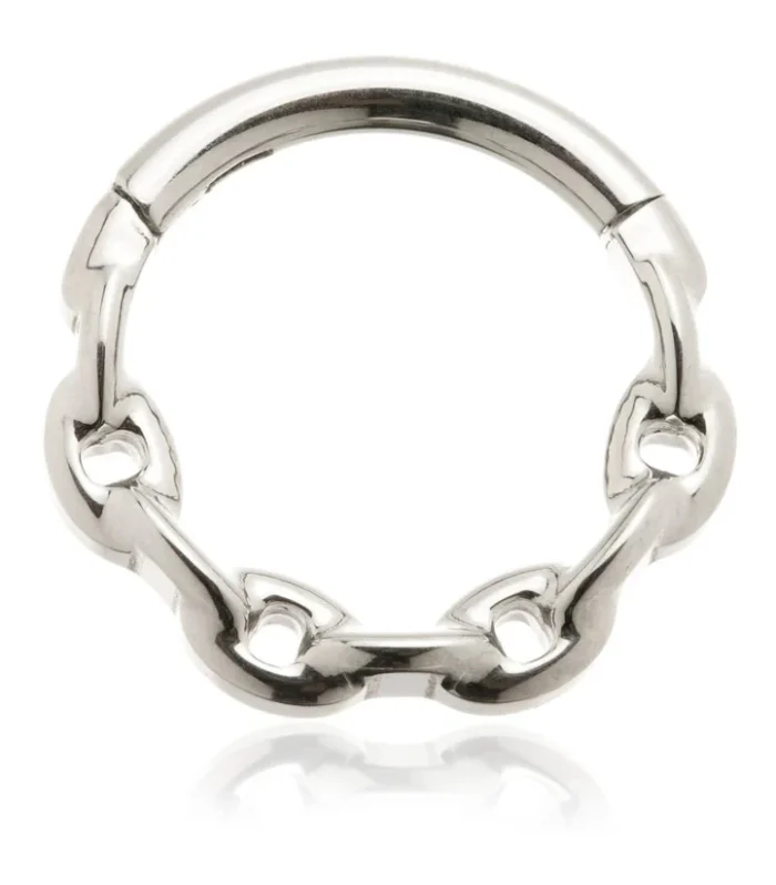Titanium Chain Link Hinged Ring