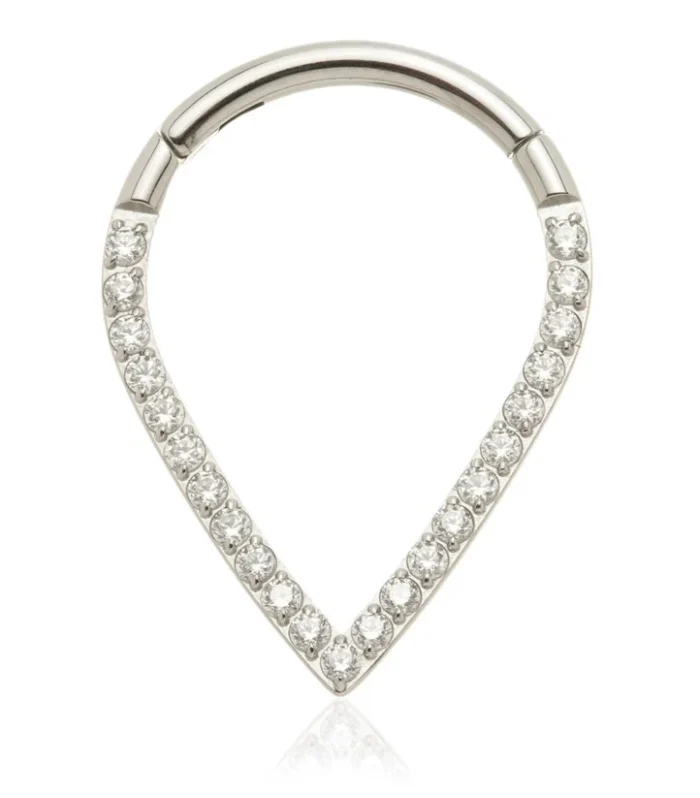 Ti Couture Jewelled Wishbone Hinged Ring